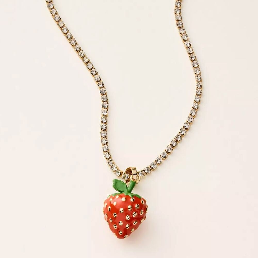 NIB Kate Spade x Target Strawberry Charm Tennis Necklace